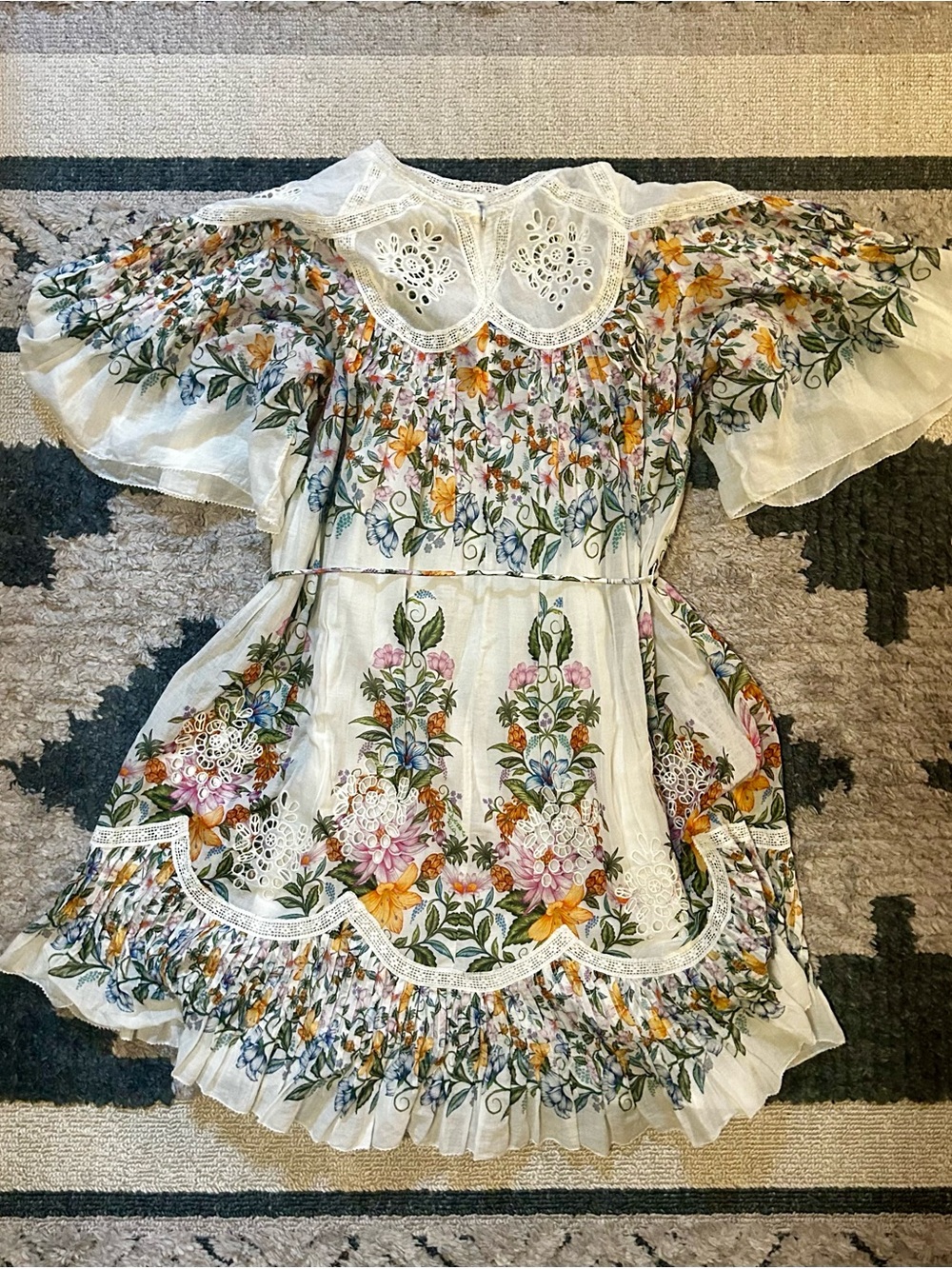 FarmRio Off-White Sweet Bloom Bouquet Mini Dress - Picture 3 of 5